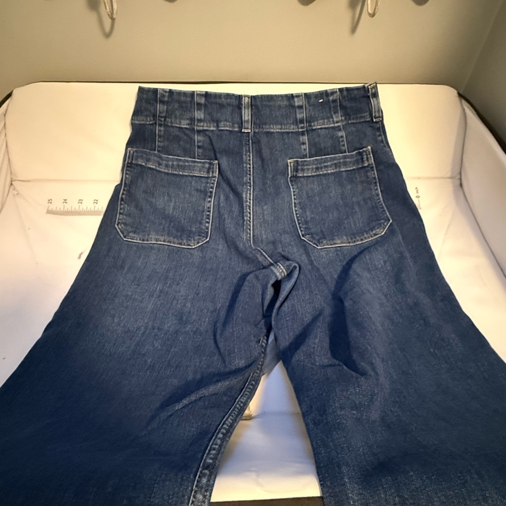 Maeve Dark Blue Wide Crop Jeans - Picture 4 of 6